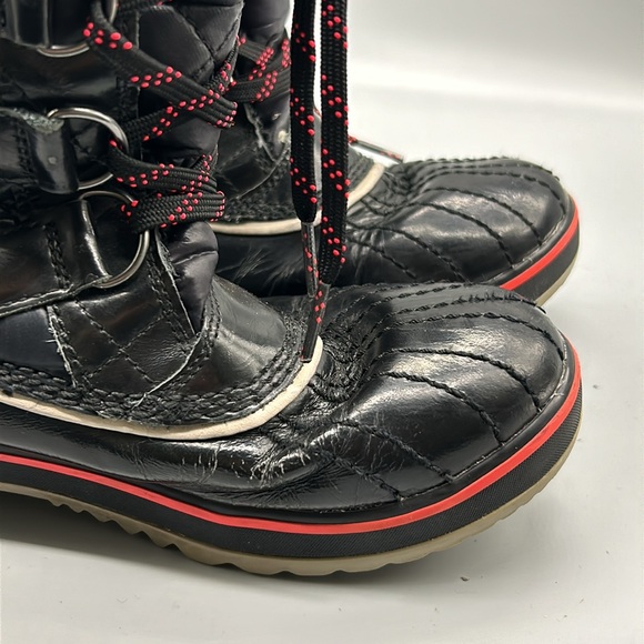 Sorel Tolfino Black Quilted Faux Fur Waterproof Snow Winter Tall Boot sz 7 - Picture 9 of 9